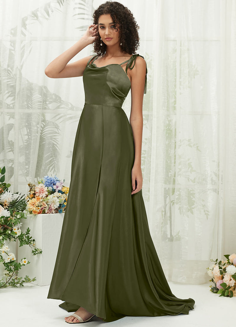 NZBridal Satin bridesmaid dresses XC30113 Juliet Olive Green d