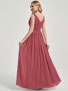 Desert Rose V Neckline Empire Pleated Chiffon Bridesmaid Dress - Zoe