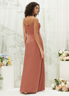  Satin Cowl Neckline Side Slit Straps Bridesmaid Dress Cora