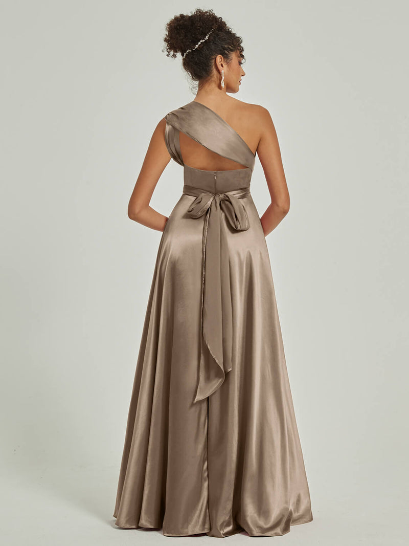 Taupe Convertible Satin bridesmaid dresses NZ Bridal JS30218 Winnie