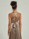 Taupe Convertible Satin bridesmaid dresses NZ Bridal JS30218 Winnie detail2