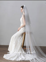 Long Simple Tulle Wedding Bridal Veil V615xmj