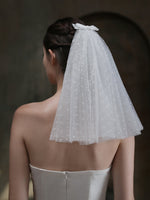 Dotted Bowtie Lovely Tulle Wedding Bridal Veil V839xmj