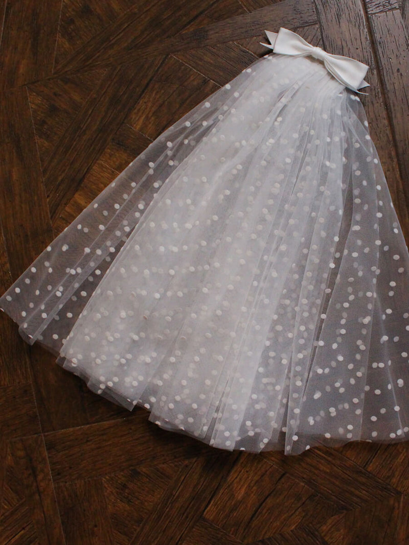 Dotted Bowtie Lovely Tulle Wedding Bridal Veil V839xmj