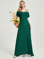 Emerald Green Plus Size Split Bridesmaid Dress-Sue