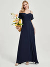 Navy Blue Plus Size Split Bridesmaid Dress-Sue