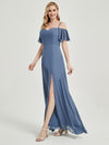 Navy Blue High Split Bridesmaid Dress - Sue