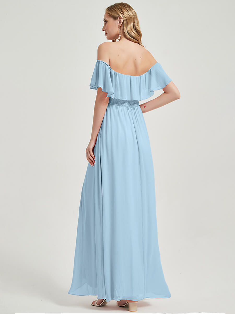 Cornflower Blue 2-Ways Convertible Chiffon Bridesmaid Dress Iris