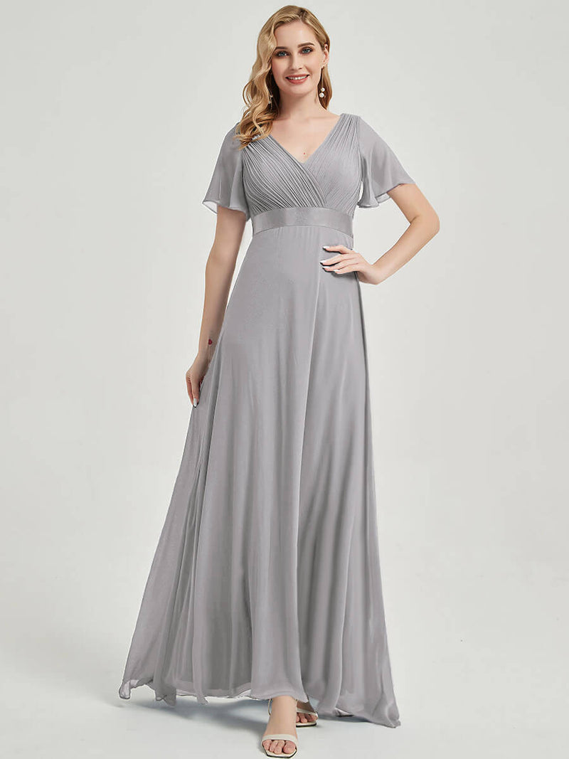 Cap Sleeve Chiffon Bridesmaid Dresses
