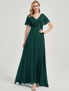 Emerald Green Ruffle Pleated Bridesmaid Dresses-Mei