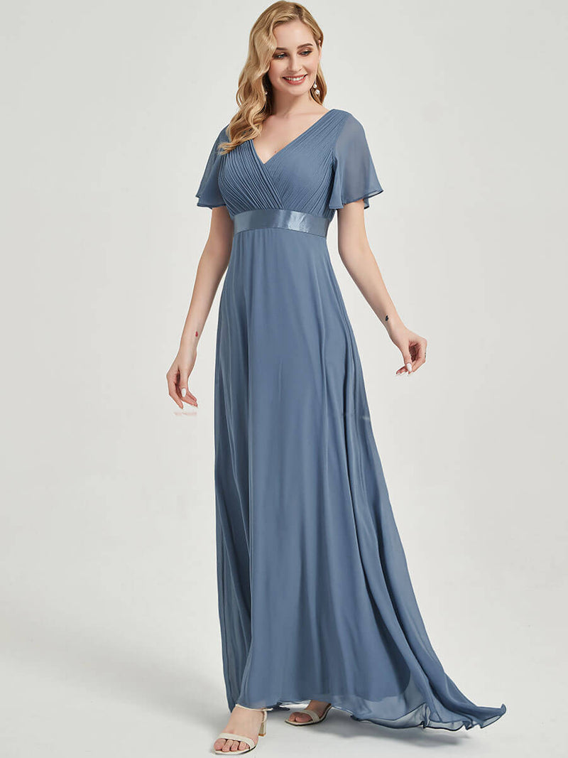 Dusty Blue Bridesmaid Dresses-Mei