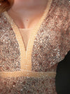 [Final Sale]Champagne Gold Batwing Sleeved Mermaid Formal Gown Reese