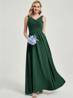 Emerald Green Sleeveless Bridesmaid Dress-Flori
