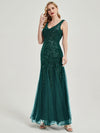 Emerald Green Sequined Mermaid Evening Dress-Miyeon Media 1 of 2