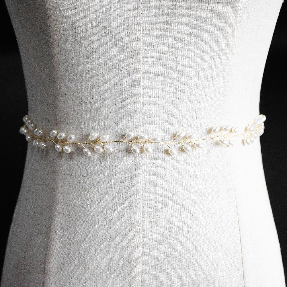 Worn To Love Brides Sashes Imitation Pearl Waist Chain Wedding Dress Body Chain Bridal Accessories