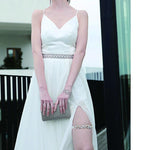 Worn To Love Luxury Rhinestone Waist Chain For Wedding Dress Crystal Woven Belt