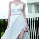 Worn To Love Luxury Rhinestone Waist Chain For Wedding Dress Crystal Woven Belt