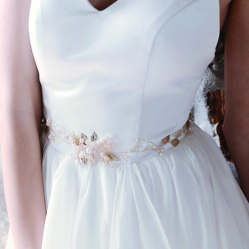 Worn To Love Hand-studded Sashes Bridal Imitation Pearl Waist Chain Wedding Dress Jewelry