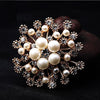 Worn To Love Elegant Snowflake Imitation Pearls Rhinestones Crystal Wedding Brooch Pin Jewelry Accessorise