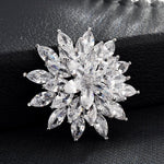 Worn To Love Luxury Vintage Alloy Floral Wedding Brooch For Female Zircon Mosaic Pin