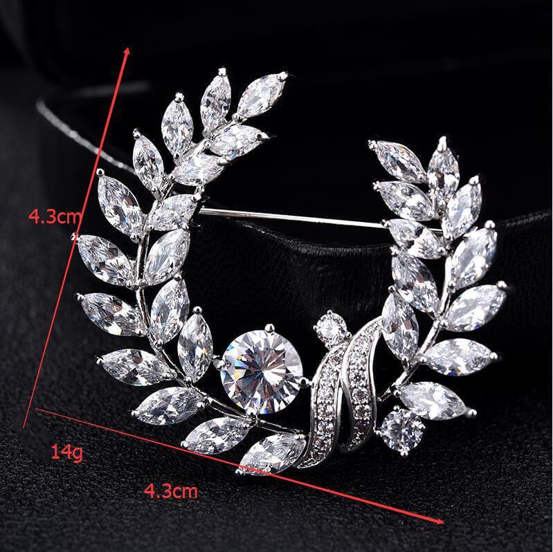 Worn To Love Bauhinia Alloy Rhinestone Brooches Bouquet Crystal Pin For Women Wedding 