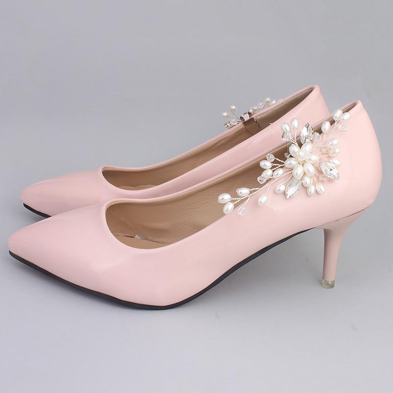 Worn To Love 1 Pair Detachable Shoe Clip Imitation Pearl Rhinestone Wedding Shoes Buckle Accessories