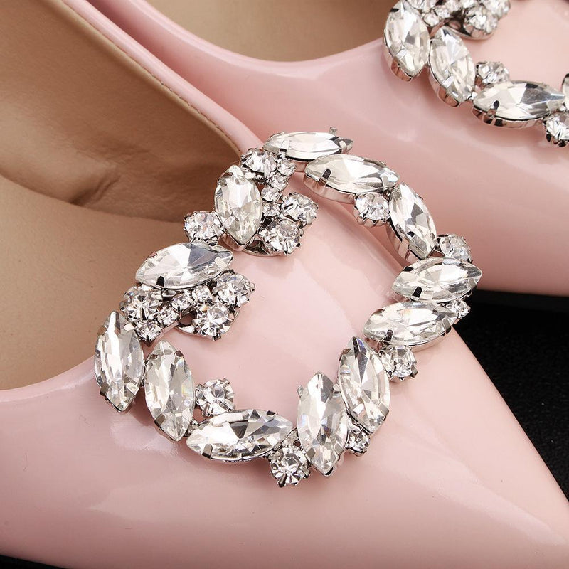 Worn To Love 1 Pair Rectangle Detachable Shoe Clip Rhinestone DIY Wedding Shoes Buckle Accessories