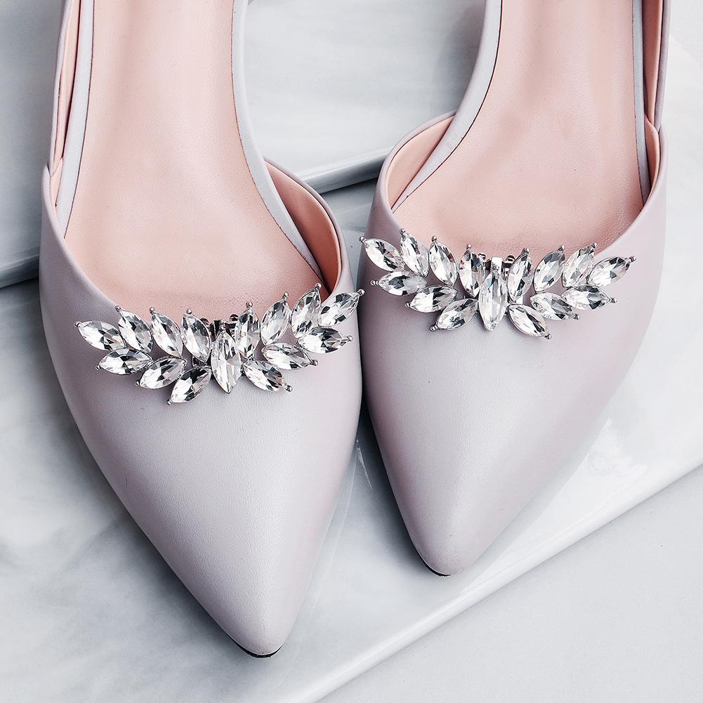 Worn To Love 1 Pair Alloy DIY Detachable Shoe Clip Rhinestone Wedding Shoes Buckle Accessories