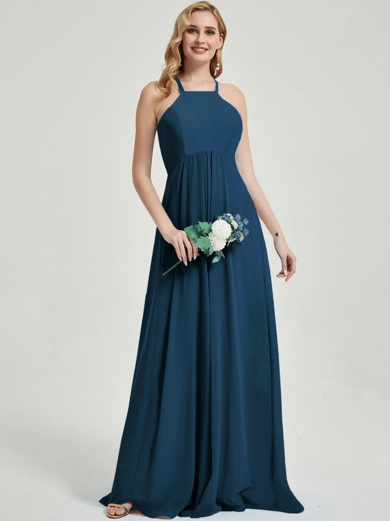 Floor length halter neckline Bridesmaid Dress
