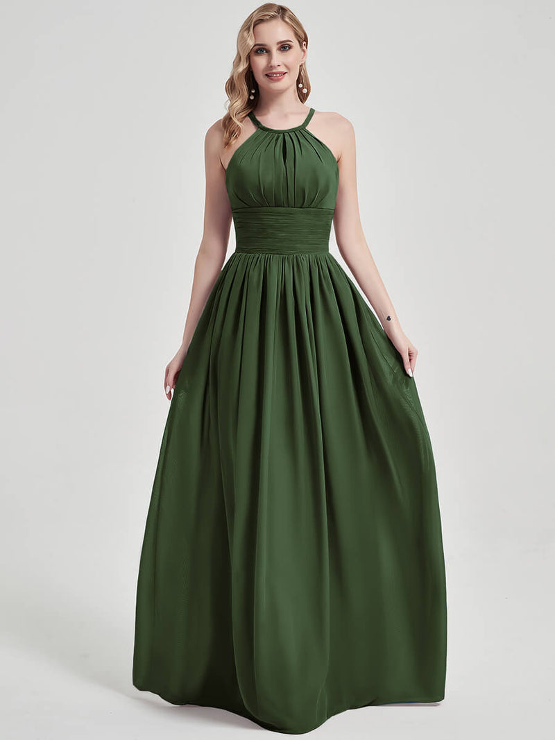 Olive Chiffon Bridesmaid Dress Belinda