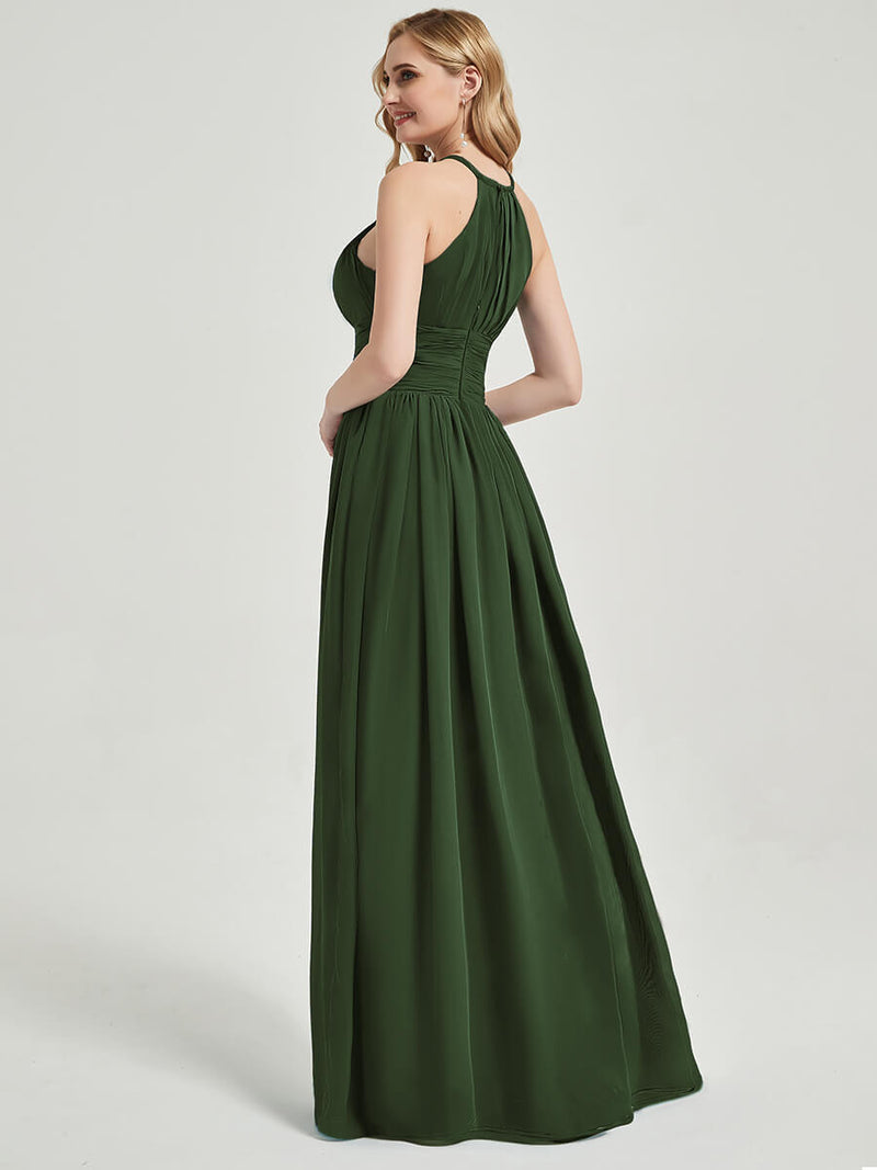 Floor Lengh Olive Chiffon Bridesmaid Dress Belinda