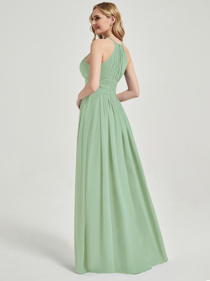 Floor Lengh Sage Green Chiffon Bridesmaid Dress Belinda