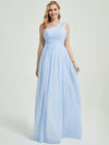 Cornflower Blue Pleated One Shoulder A-line Bridesmaid Dress Mabel