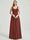 Cinnamon Rose Chiffon Fabric Bridesmaid Dress 