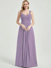 Dusty Purple Chiffon Fabric Bridesmaid Dress