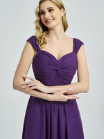 Royal Purple Bridesmaid Dress with convertible feature