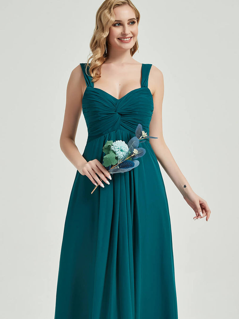 Teal Bridesmaid Dress with convertible feature