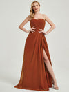 Abigail-Floor-Length Burnt Orange With Side Slits Bridesmaid Dress