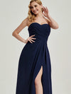 Floor-Length Empire-Waist Dark Navy Chiffon Bridesmaid Dress Abigail