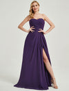 Abigail-Floor-Length Dark Purple With Side Slits Bridesmaid Dress