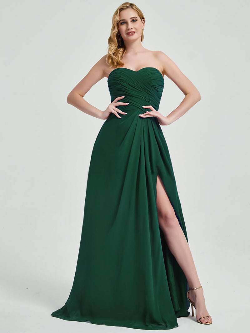 Floor-Length Empire Emerald Green Chiffon Bridesmaid Dress Abigail