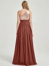 Cinnamon Rose Sequined Chiffon Bridesmaid Dress - Sidney