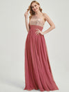 Desert Rose Sequined Chiffon Bridesmaid Dress - Sidney