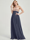 Slate Blue Sequined Chiffon Bridesmaid Dress - Sidney