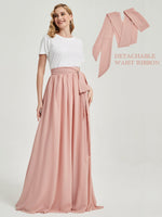 Dusty Pink Chiffon Separates Rustic Bridesmaid Dress