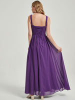 V-neckline Pleated Classic with luxurious chiffon bridesmaid dress