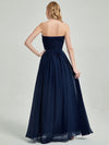 Navy Blue Sweetheart Chiffon Bridesmaid Dress-Leela