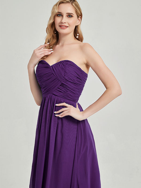 Royal Purple Strapless Maternity Bridesmaid Dress-Leela