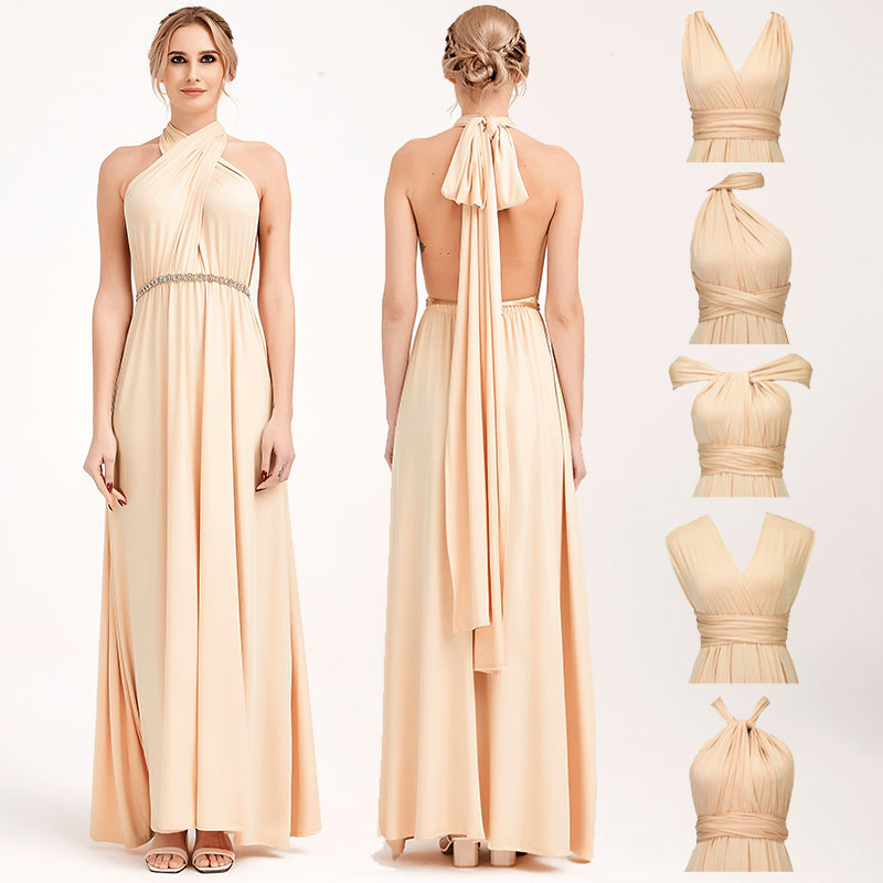 Nude Blush Infinity Dress for Bridesmaids Party with Multiway