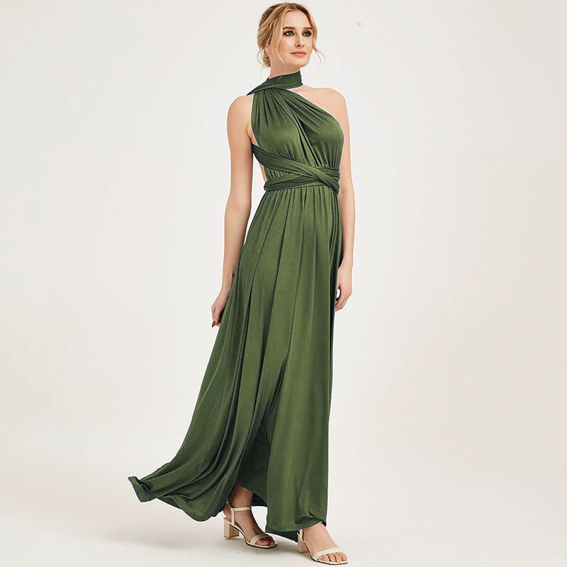 Olive Green Dress, Silk Dress, Wrap Dress, Bridesmaid Dress